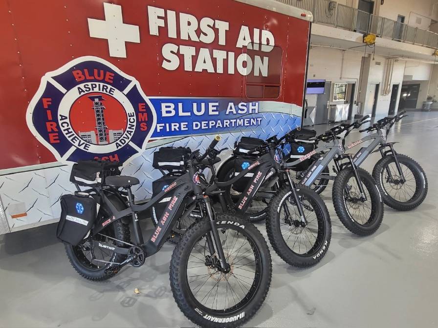four fire department medic bikes